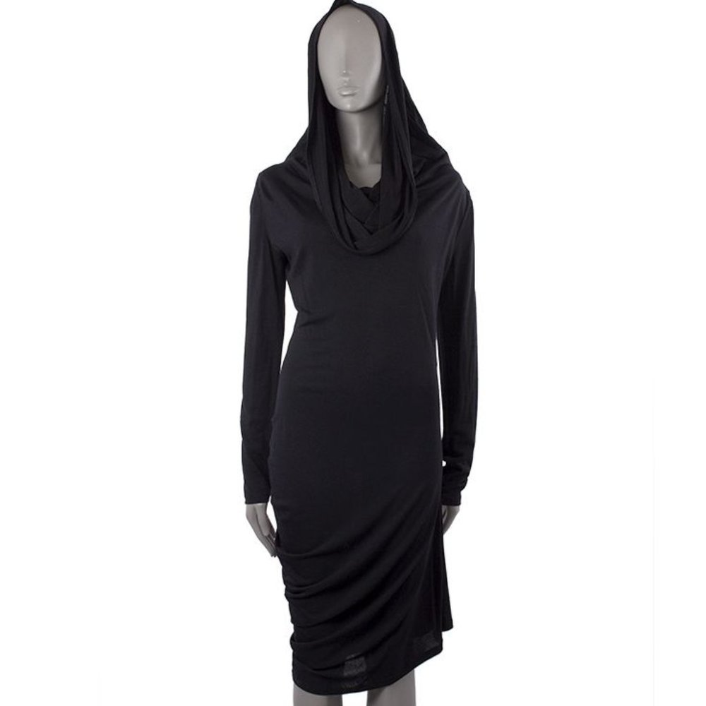 Alexander McQueen Long-Sleeve, Cowl-Neck, Jersey Style Casual Dress